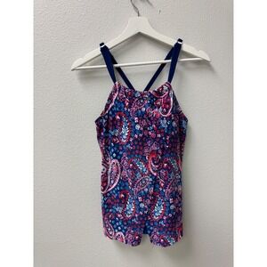 American Beach Womens Paisley Print Swimsuit Tankini Top Swim Wear Pool Side